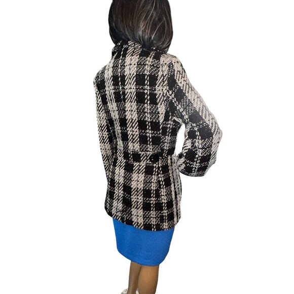 Rue 21 Womens Houndstooth Peacoat Medium Wool Blend Academia - Picture 8 of 15